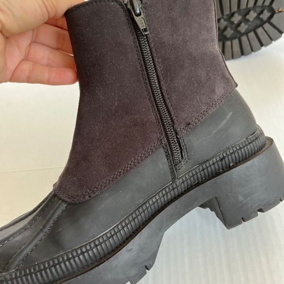 Ella Chelsea Sz 7.5 Duck Boots Universal Thread Black Slip On Side Shoes Zip - Picture 6 of 8